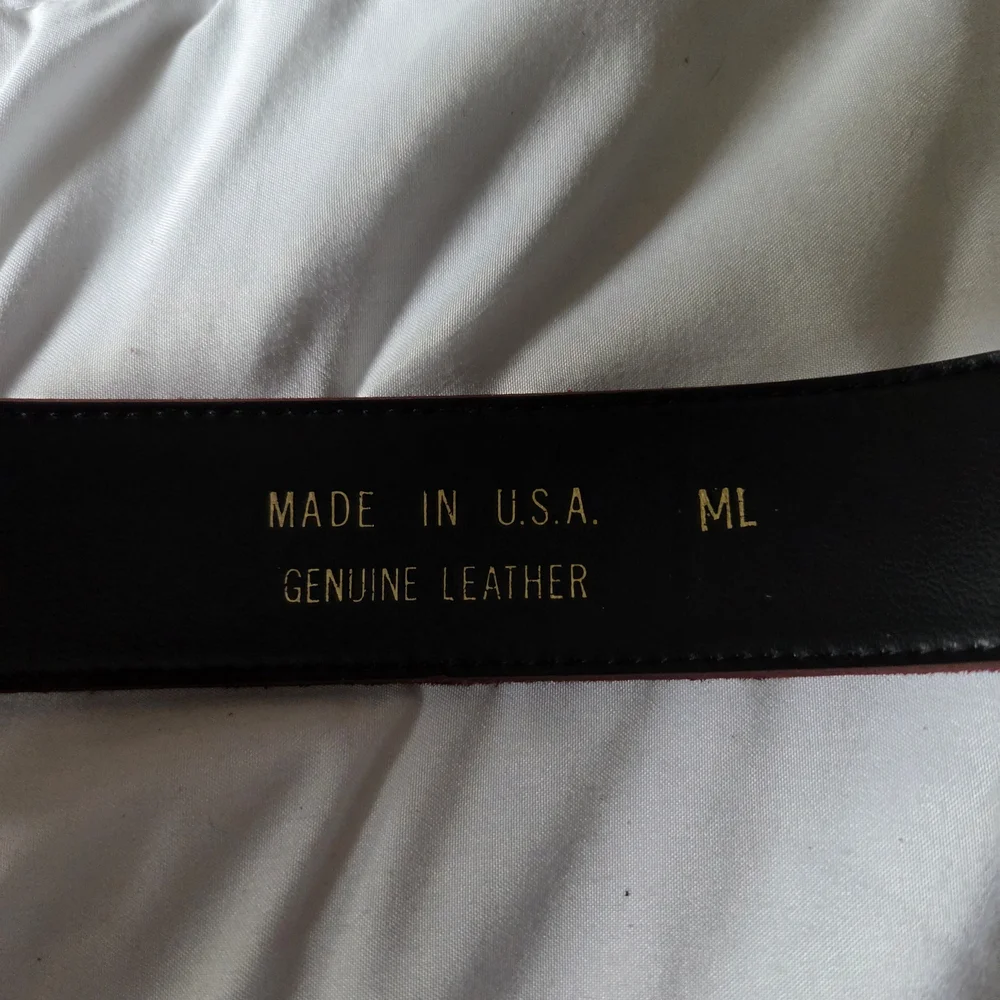 New Old Stock - Genuine Suede Vintage 90s Red Belt with Gold Buckle